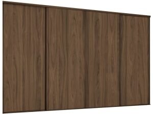 Spacepro Heritage 4 Wardrobe Door Kit Carini Walnut Framed - 4x 1 Panel Shaker - 2978mm (W)