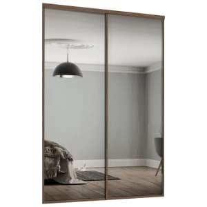 Spacepro Heritage 2 Wardrobe Door Kit Carini Walnut Framed – 2x 1 Panel Mirror -1489mm (W)