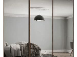 Spacepro Heritage 3 Wardrobe Door Kit Carini Walnut Framed - 3x 1 Panel Mirror - 1760mm (W)