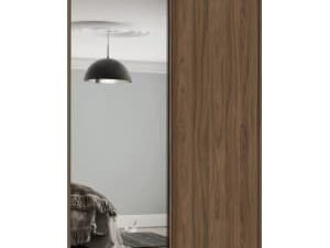 Spacepro Heritage 2 Wardrobe Door Kit Carini Walnut Framed - 1x 1 Panel Shaker & 1x 1 Panel Mirror - 1185mm (W)