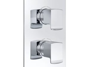 Bristan Descent Recessed Thermostatic 2 Outlet Dual Control Shower Valve with Diverter - Chrome