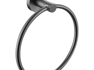 Bristan Round Towel Ring - Brushed Anthracite