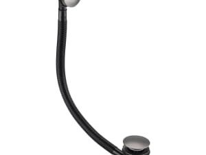 Bristan Round Clicker Bath Waste with Overflow - Brushed Anthracite