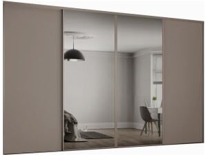 Spacepro Heritage 4 Wardrobe Door Kit Stone Grey Framed - 2x 1 Panel Shaker & 2x 1 Panel Mirror - 2978mm (W)