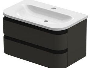 Duarti by Calypso Berrington Polished Anthracite Vanity with Whitley Basin - 800mm