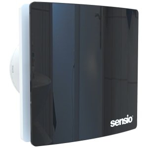 Sensio Rubi Black Wall Ventilation Fan with Aquilo Ventilation Ducting Kit – ø100mm
