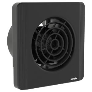 Sensio Layci Black Wall Ventilation Fan with Aquilo Ventilation Ducting Kit – ø100mm