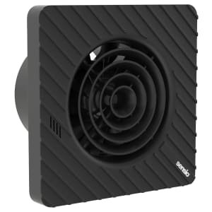 Sensio Drax Black Wall Ventilation Fan with Aquilo Ventilation Ducting Kit – ø100mm