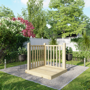 Power Timber Decking Kit Handrails on Two Sides – 1.2 x 1.2m
