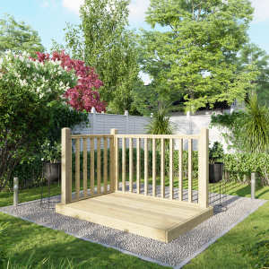 Power Timber Decking Kit Handrails on Two Sides – 1.2 x 1.8m