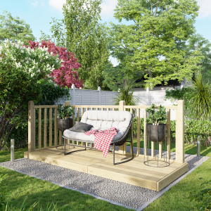 Power Timber Decking Kit Handrails on Two Sides – 1.2 x 3m