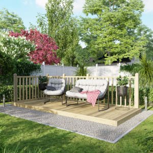 Power Timber Decking Kit Handrails on Two Sides – 1.8 x 4.2m