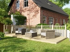 Power Timber Decking Kit Handrails on Two Sides - 2.4 x 6m