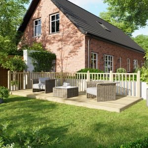 Power Timber Decking Kit Handrails on Two Sides – 2.4 x 6m