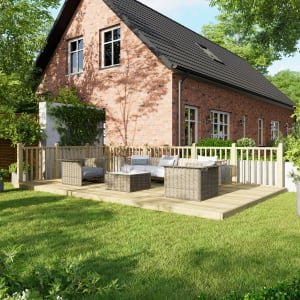 Power Timber Decking Kit Handrails on Two Sides – 3.6 x 6m