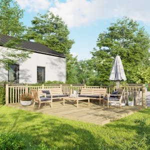 Power Timber Decking Kit Handrails on Two Sides – 4.2 x 6m