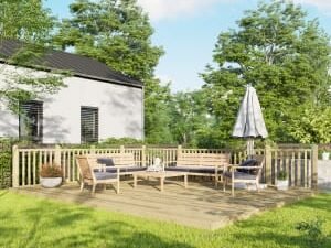 Power Timber Decking Kit Handrails on Two Sides - 4.8 x 6m