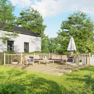 Power Timber Decking Kit Handrails on Two Sides – 5.4 x 6m