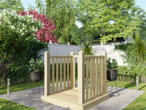 Power Timber Decking Kit Handrails on Three Sides - 1.2 x 1.2m