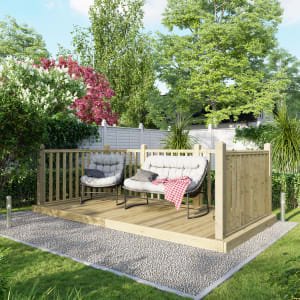 Power Timber Decking Kit Handrails on Three Sides – 1.8 x 3.6m