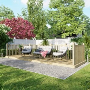 Power Timber Decking Kit Handrails on Three Sides – 1.8 x 6m