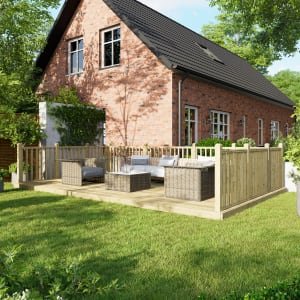 Power Timber Decking Kit Handrails on Three Sides – 3.6 x 6m