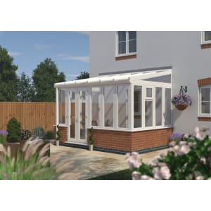 Euramax Lean To Conservatory Dwarf Wall – White – 12 ft x 8ft
