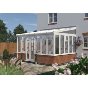Euramax Lean To Conservatory Dwarf Wall – White – 14 ft x 10ft