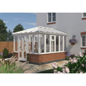 Euramax Edwardian Conservatory Dwarf Wall – White – 14 ft x 10ft