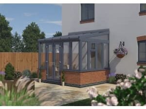 Euramax Lean To Conservatory Dwarf Wall - Anthracite Grey - 10 ft x 8ft