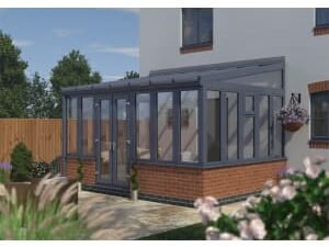 Euramax Lean To Conservatory Dwarf Wall - Anthracite Grey - 14 ft x 10ft