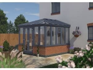 Euramax Edwardian Conservatory Dwarf Wall - Anthracite Grey - 12 ft x 8ft