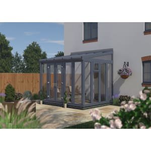 Euramax Lean To conservatory Full Height – Anthracite Grey – 10 ft x 8ft