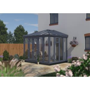 Euramax Edwardian Conservatory Full Height – Anthracite Grey – 10 ft x 8ft