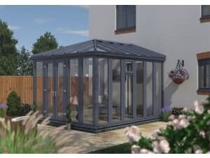 Euramax Edwardian Conservatory Full Height - Anthracite Grey - 14 ft x 10ft