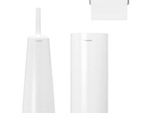Brabantia ReNew Toilet Accessory Set of 3 - Matt White