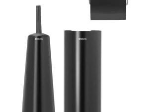Brabantia ReNew Toilet Accessory Set of 3 - Matt Black