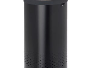 Brabantia Black Laundry Bin with Cork Lid - 60L