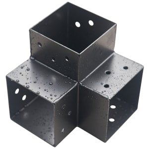 Wickes Pergola Black 3-way Corner Connector – for 90mm Pergola Posts