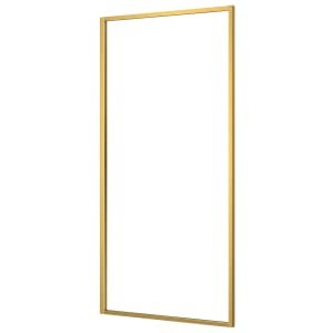 Nexa By Merlyn 8mm Brushed Brass Framed Fixed Square Panel Bath Screen – 1500 x 800mm