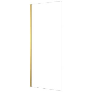 Nexa By Merlyn 8mm Brushed Brass Frameless Wet Room Shower Screen Only – 2000 x 300mm