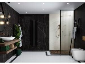 Multipanel Linda Barker Hydrolock Black Pietra Shower Panel -  2400 x 1200 x 11mm