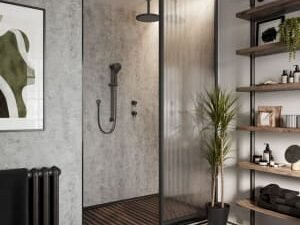 Multipanel Linda Barker Unlipped Concrete Elements Shower Panel - 2400 x 598 x 11mm