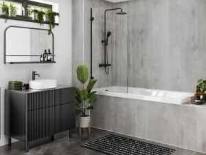 Multipanel Linda Barker Hydrolock Concrete Formwood Shower Panel - 2400 x 598 x 11mm