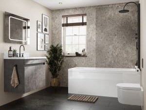 Multipanel Linda Barker Unlipped Siena Marble Shower Panel - 2400 x 598 x 11mm