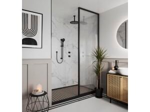 Multipanel Pure Hydrolock White Grey Shower Panel - 2400 x 1200 x 11mm