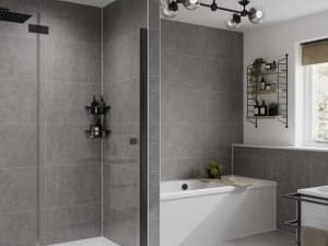 Multipanel Hydrolock Grey Mineral Tile Effect Shower Panel - 2400 x 598 x 11mm