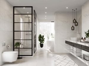 Multipanel Hydrolock Levanto Marble Tile Effect Shower Panel - 2400 x 598 x 11mm