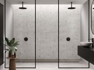 Multipanel Hydrolock White Terrazzo Tile Effect Shower Panel - 2400 x 598 x 11mm