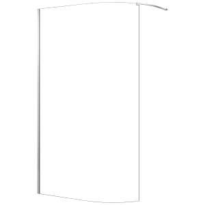 Nexa By Merlyn 8mm Chrome Wet Room Curved Shower Screen with 1m Bracing Bar – 2000 x 1000mm